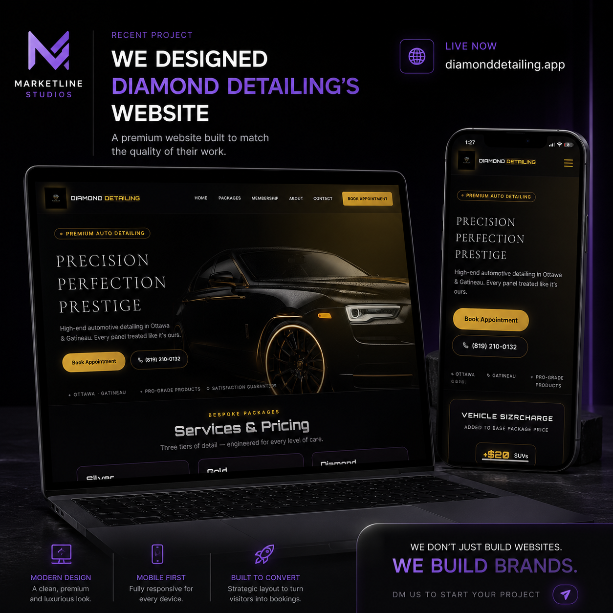 Diamond Detailing — Automotive · Web project by Évolux Studio